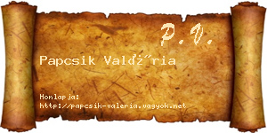 Papcsik Valéria névjegykártya